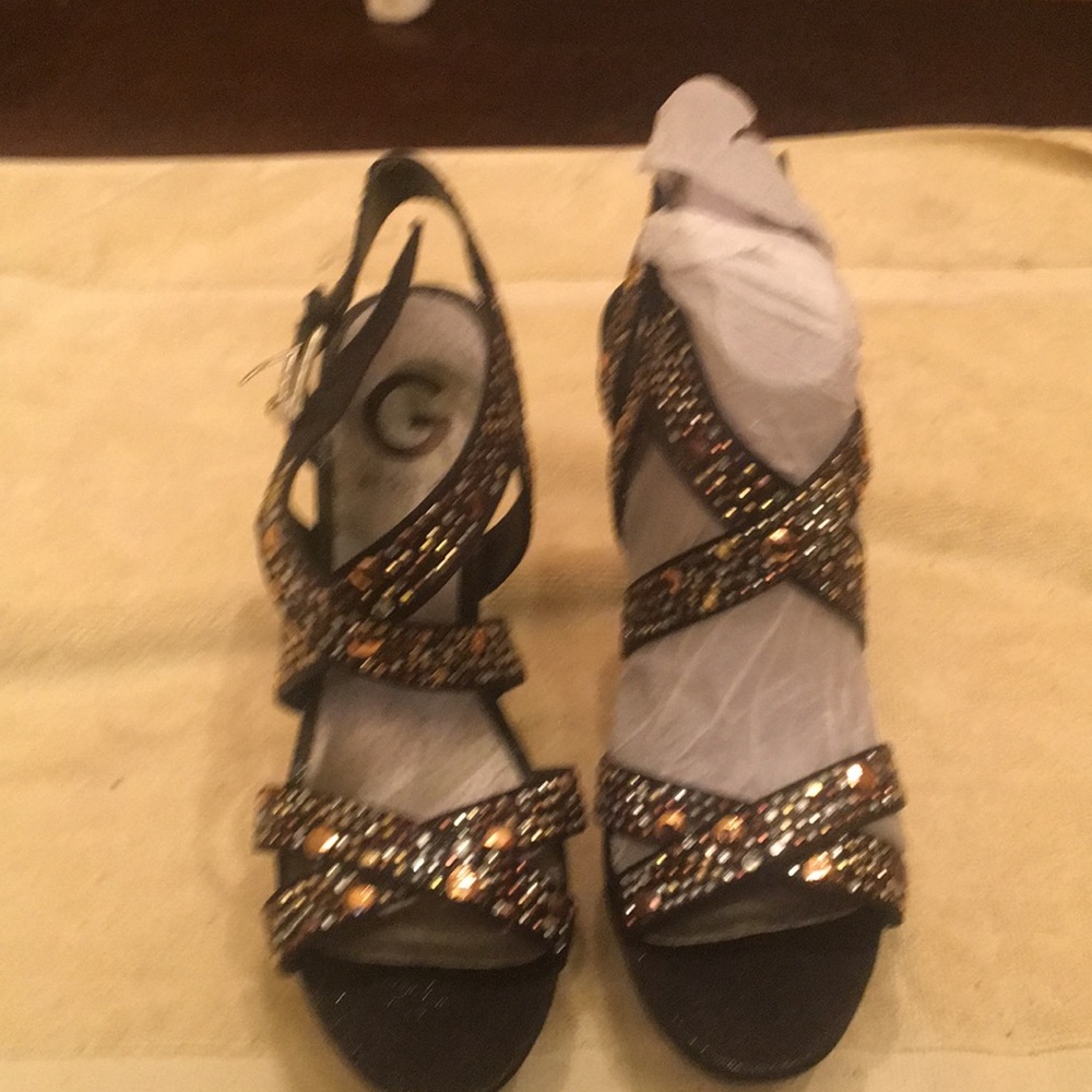 Multi colored strapped platform sandals